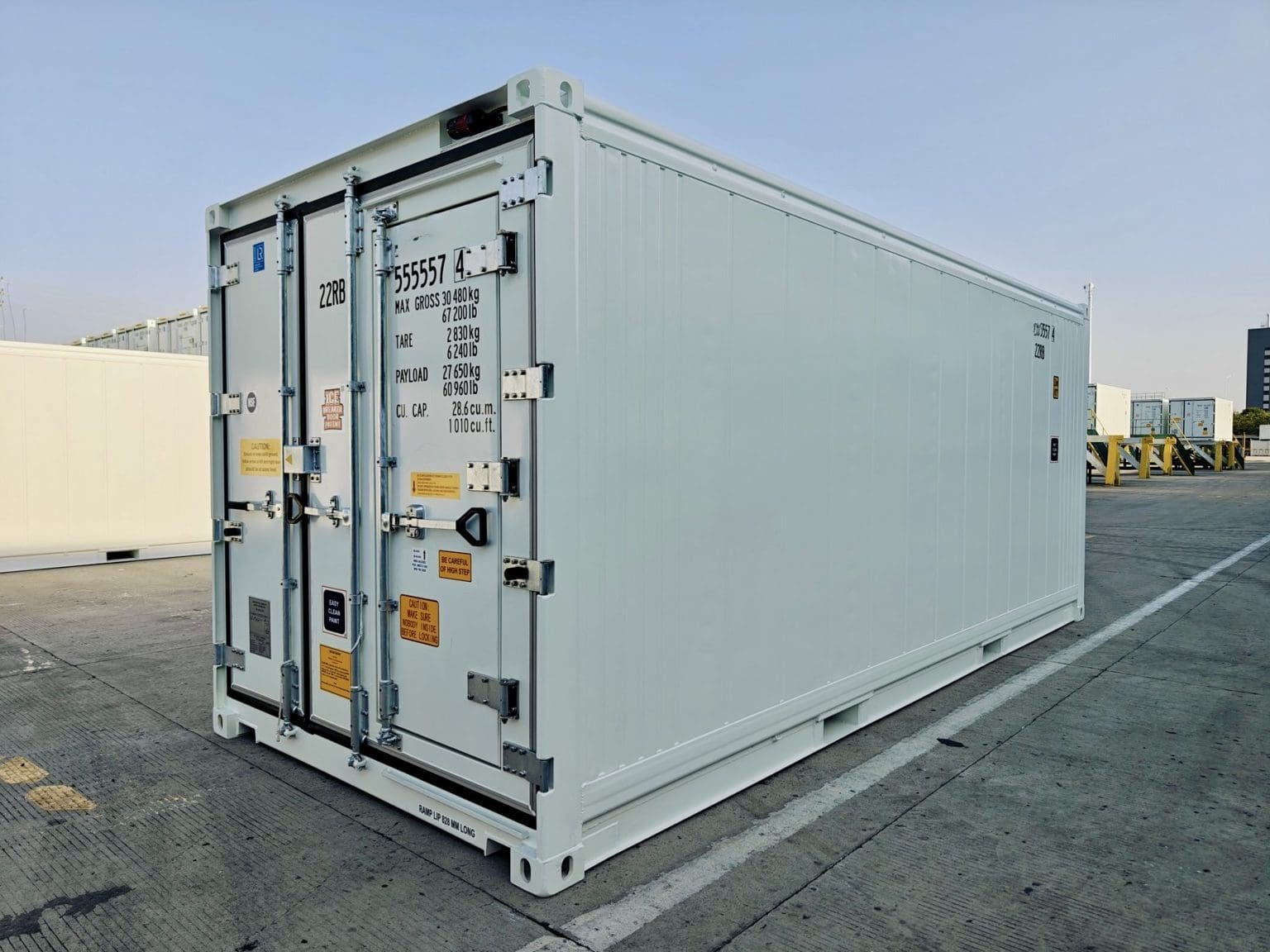 Non-operating reefers are often sold with the refrigeration unit still fitted at the front end.