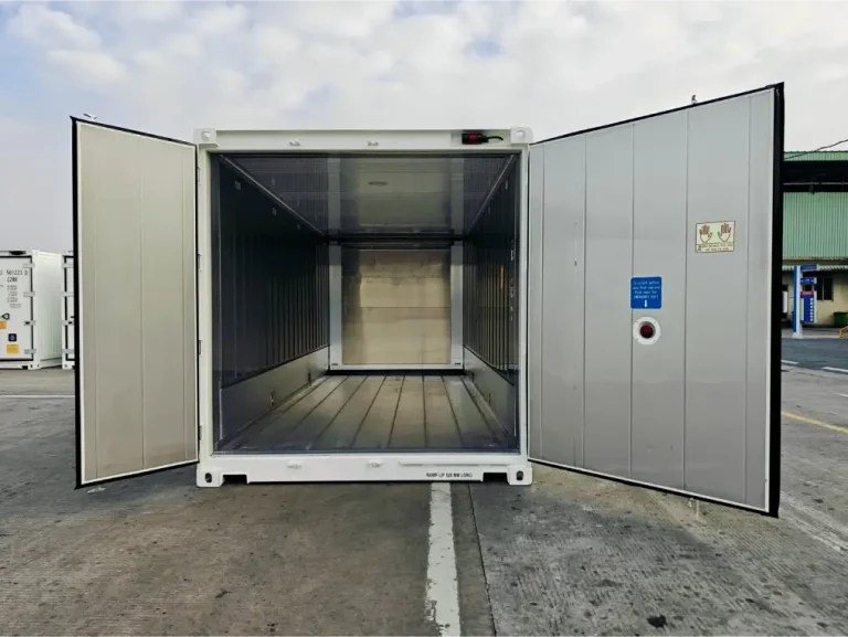 A reefer shell without working machinery
