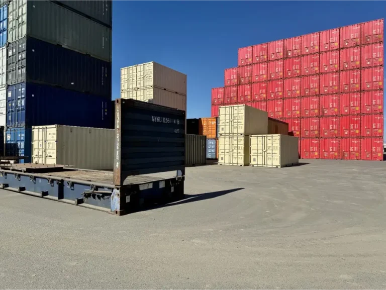 Flat racks carry machinery and other oversize cargo on container ships, usually on the top tiers.