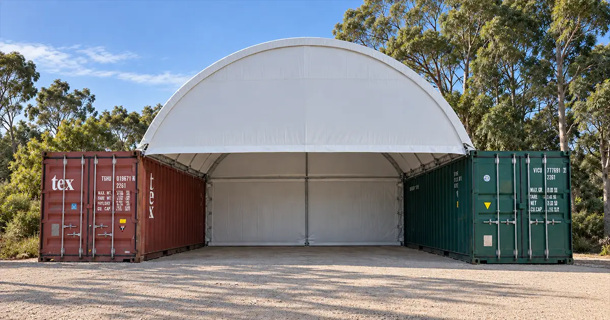 Container shelters and covered yards